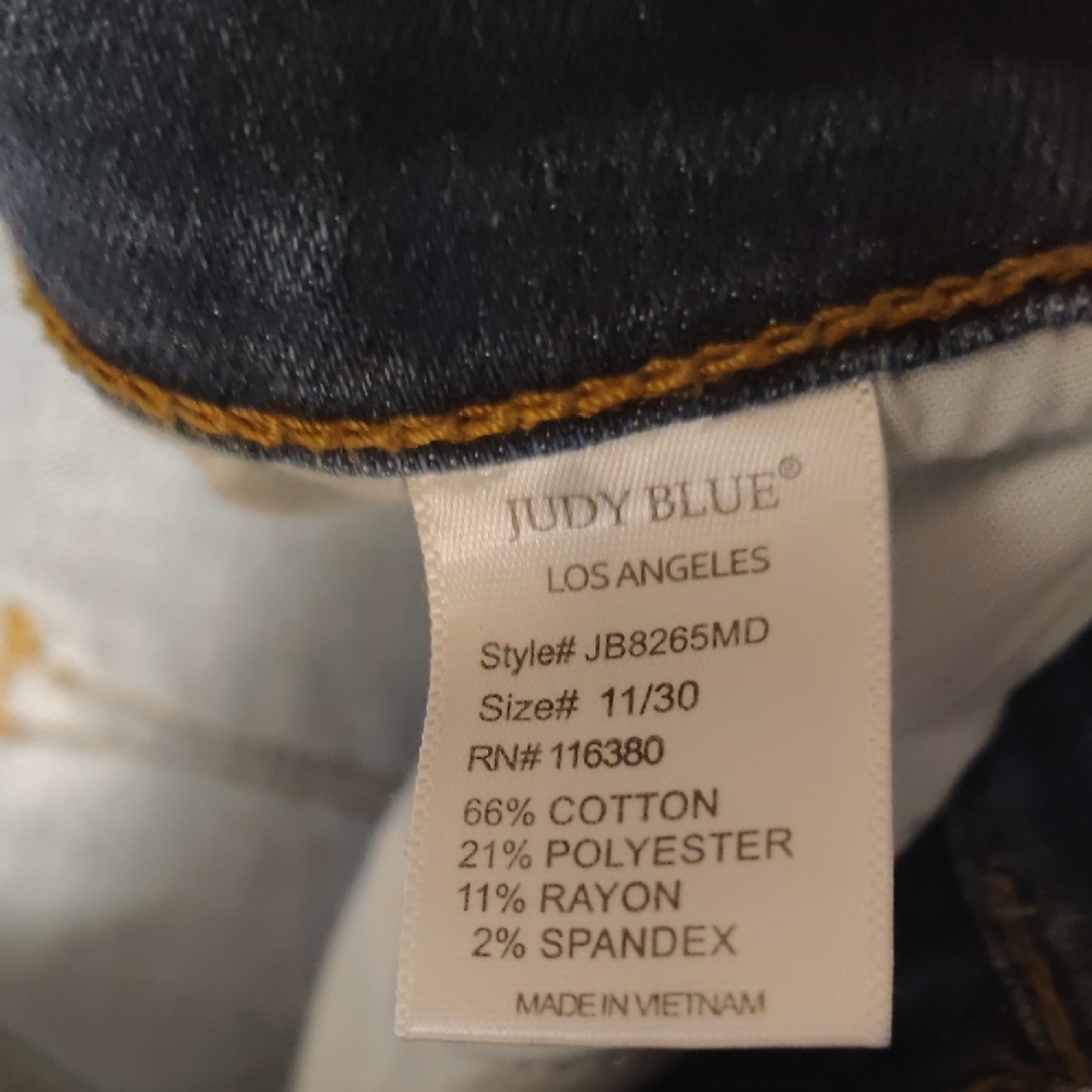 Judy Blue Distressed Animal Print Skinny Fit Jeans Size 11/30 - Picture 10 of 11